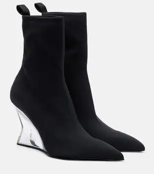 Balmain | Knitted wedge ankle boots