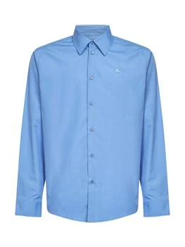 Burberry | BURBERRY | Light blue cotton poplin embroidered shirt | Man | S