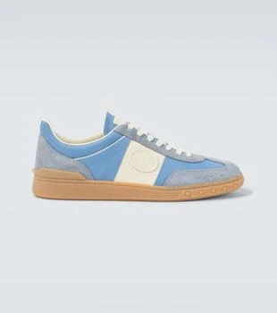 Valentino | Upvillage suede-trimmed leather sneakers