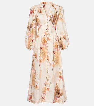 Zimmermann | Ascension floral linen midi dress