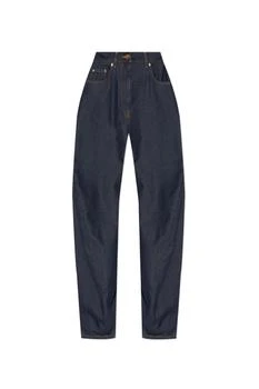 Versace | Versace Logo-Patch Wide Leg Jeans