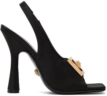 Versace | Black Medusa Slingback Heeled Sandals