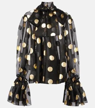 Dolce
Gabbana | Polka-dot silk organza jacquard blouse