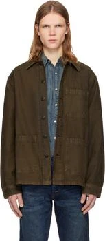 Brown Reverse-Sateen Overshirt