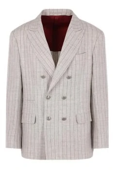 Brunello Cucinelli | Brunello Cucinelli Double Breasted Striped Jacket