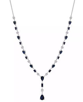Macy
s | Blue Sapphire (5 ct. t.w.) 
White Sapphire (5/8 ct. t.w.) 17" Lariat Necklace in Sterling Silver