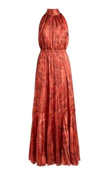 ETRO | Etro Printed Satin Maxi Dress - Moda Operandi