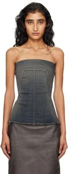 Rick Owens | Gray Concordians Bustier Denim Top