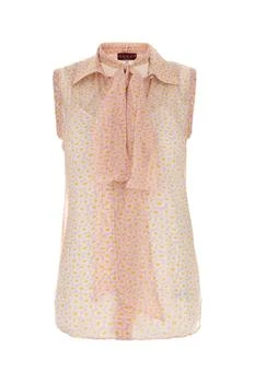 Gucci | Gucci Printed Neck-Bow Sleeveless Top