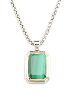 Effy | Sterling Silver, 18K Yellow Gold
9.19 TCW Malachite Pendant Necklace