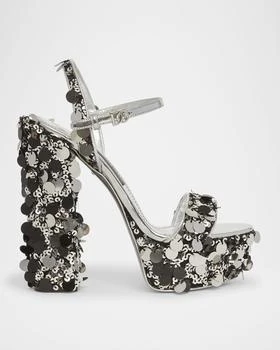 Dolce & Gabbana | Keira Metallic Sequin Platform Sandals