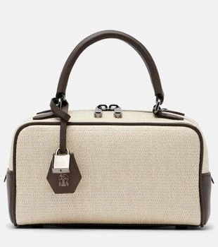 Brunello Cucinelli | Leather-trimmed top-handle bag