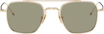 Thom Browne | Gold Titanium Squared Aviator Sunglasses