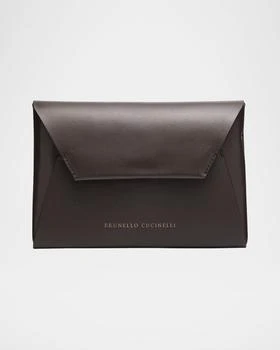 Brunello Cucinelli | Envelope Flap Leather Clutch Bag