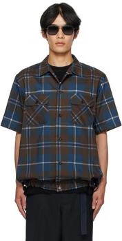 Sacai | Brown & Navy Plaid Shirt