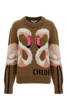 Chloé | Chloé Flamingo Pattern Knitted Jumper