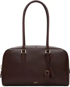 Tom Ford | Brown Supple Leather Zipped Small Stryke Shoulder Bag