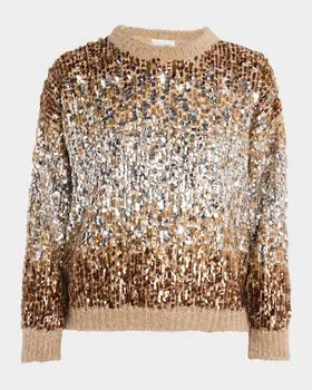 Brunello Cucinelli | Degrade Pailette Mohair Crewneck Sweater