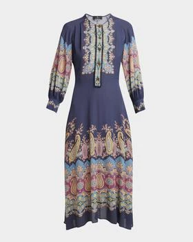 ETRO | Rosalita Midnight Dream Button-Front Midi Dress