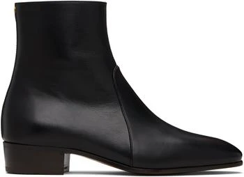 Valentino | Black Pat Ankle Boots