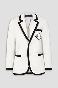 Ralph Lauren Grosgrain-trimmed embroidered cotton blazer