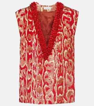 Dries Van Noten | College beaded-embellished top