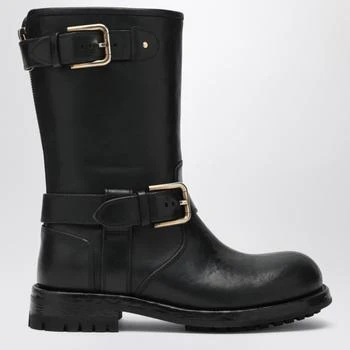 Dolce & Gabbana | Black leather boot with buckles