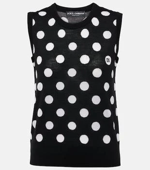 Dolce
Gabbana | Polka-dot wool and silk tank top