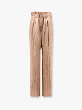 Dries Van Noten | Damasked linen and viscose trouser with belt