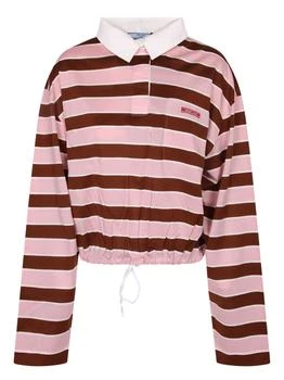 Prada | Prada Cropped Striped Polo Shirt