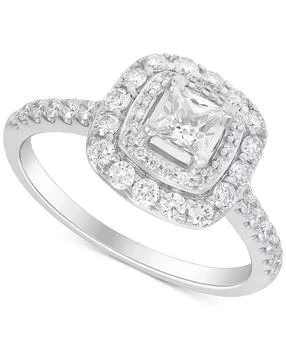 Macy
s | Diamond Princess Double Halo Engagement Ring (1 ct. t.w.) in 14k White Gold