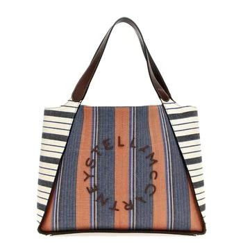 Stella McCartney | Striped Logo Embroidered Cotton Tote Bag