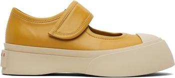 Marni | Yellow Nappa Leather Mary Jane Ballerina Flats