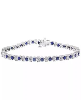 Effy | Sapphire (3-1/3 ct. t.w.) & Diamond (1/4 ct. t.w.) Bracelet in Sterling Silver
