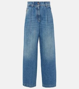 Brunello Cucinelli | Pleated high-rise wide-leg jeans