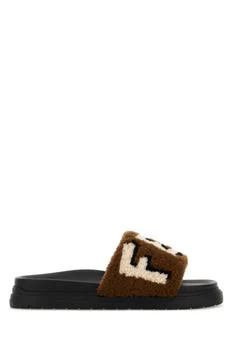 Fendi | Fendi Logo Lettering Wide-Band Slides