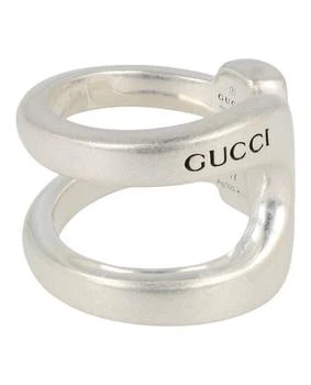Gucci Sterling Silver Stirrup Wrapped Horsebit Ring