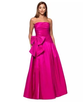 Women
s Bow-Trim Ruched Strapless Gown