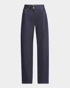 Versace | High-Rise Indaco Dark Wash Denim Barrel-Leg Pants