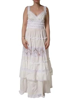Dolce & Gabbana | Cotton Sleeveless Lace Maxi Women's Dress (Pre-Owned)