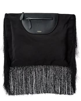 Burberry | Olympia Fringe Canvas 
Leather Clutch
