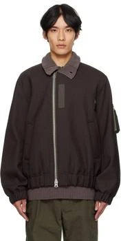 Sacai | Brown Suiting Blouson Bomber Jacket