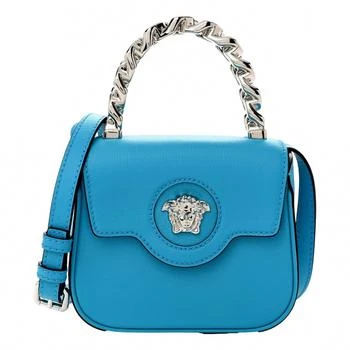 Versace | Women's La Medusa Mini Top-Handle Bag In Blue