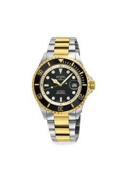 Gevril | Wall Street 43MM Two Tone Stainless Steel Bracelet Watch