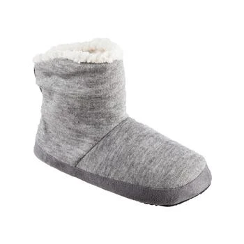 Isotoner Signature Women's Microsuede and Heathered Knit Marisol Boot Slipper, Online Only