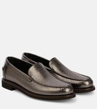 Brunello Cucinelli | Metallic leather loafers