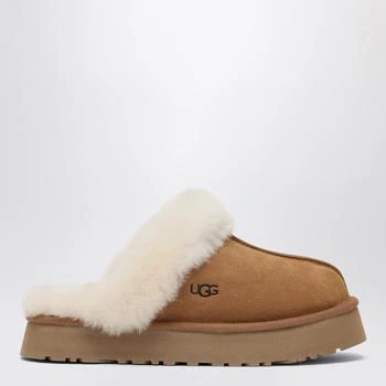 Disquette slippers in chestnut