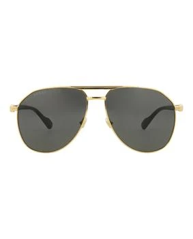 Gucci Aviator-Frame Metal Sunglasses