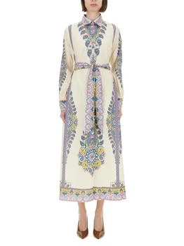 ETRO | Etro Paisley Printed A-Line Midi Shirt Dress