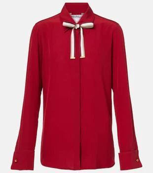 Max Mara | Apollo bow-detail silk crêpe blouse